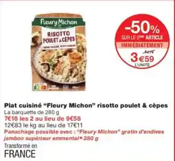 Monoprix Plat cuisiné fleury michon risotto poulet & cèpes offre