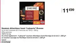 Monoprix Saumon atlantique fumé labeyrie écosse offre
