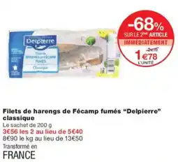 Monoprix Filets de harengs de fécamp fumés delpierre classique offre