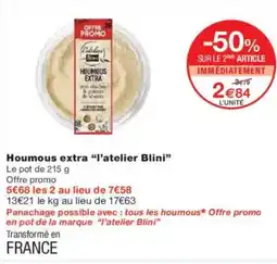 Monoprix Houmous extra l'atelier blini offre