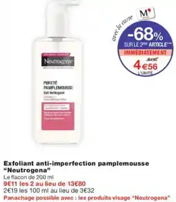 Monoprix Exfoliant anti-imperfection pamplemousse neutrogena offre