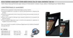 Yamaha Huile marine yamalube stern-drive diesel fs4-sd 100% synthèse 15w-40 offre