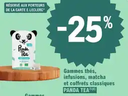 E.Leclerc Parapharmacie Gammes thés infusions matcha et coffrets classiques panda tea offre