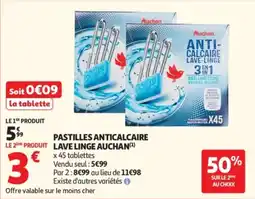 Auchan Pastilles anticalcaire lave linge auchan offre