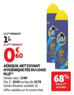 Auchan Aérosol nettoyant hygiénique fée du logis pliz offre