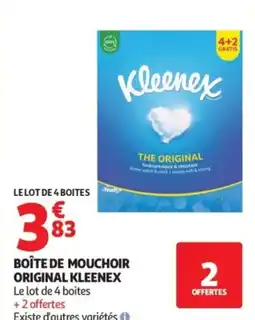 Auchan Boîte de mouchoir original kleenex offre