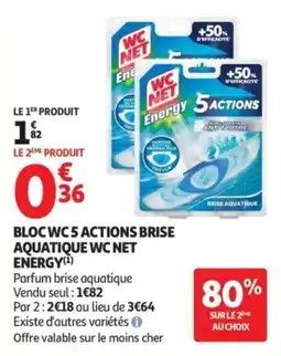 Auchan Bloc wc 5 actions brise aquatique wc net energy offre