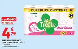 Auchan Papier toilette maxi douceur blanc le trèfle offre