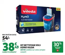 Auchan Kit nettoyage sols h2pro vileda offre