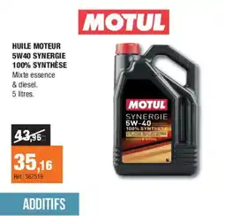 Autobacs MOTUL Huile moteur 5w40 synergie 100% synthèse offre