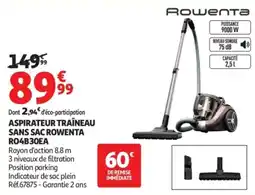 Auchan Aspirateur traîneau sans sac rowenta ro4b30ea offre