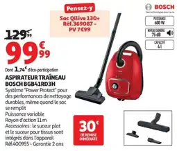 Auchan Aspirateur traîneau bosch bgb41rd3h offre