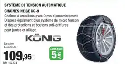 Autobacs KÖNIG Système de tension automatique chaînes neige cg-9 offre