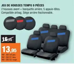 Autobacs Jeu de housses tempo 9 pièces offre
