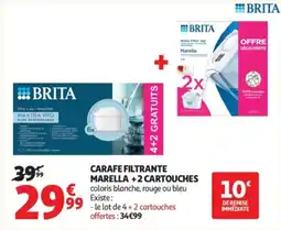 Auchan Carafe filtrante marella + 2 cartouches offre