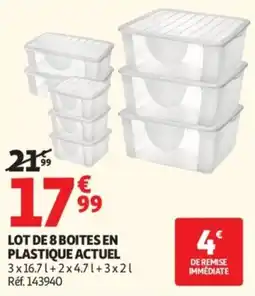 Auchan Lot de 8 boites en plastique actuel offre