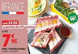 Auchan Porc travers ou ribs offre