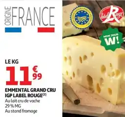 Auchan Emmental grand cru igp label rouge offre