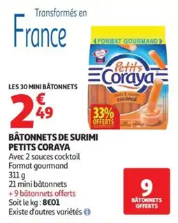 Auchan Bâtonnets de surimi petits coraya offre