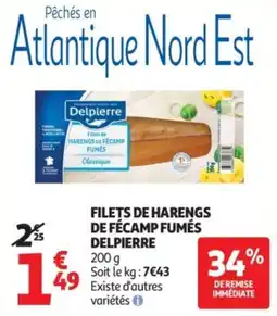 Auchan Filets de harengs de fécamp fumés delpierre offre