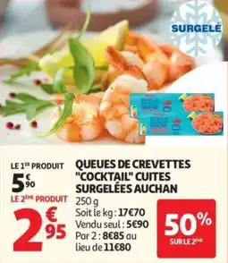 Auchan Queues de crevettes cocktail cuites surgelées auchan offre