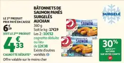 Auchan Bâtonnets de saumon panés surgelés auchan offre