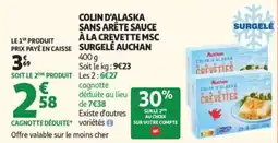 Auchan Colin d'alaska sans arête sauce à la crevette msc surgele auchan offre