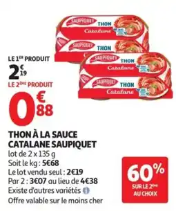 Auchan Thon à la sauce catalane saupiquet offre