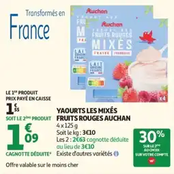 Auchan Yaourts les mixés fruits rouges auchan offre