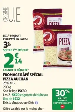 Auchan Fromage râpé spécial pizza auchan offre