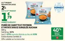 Auchan Purée de carotte et potiron et patate douce surgelée auchan offre