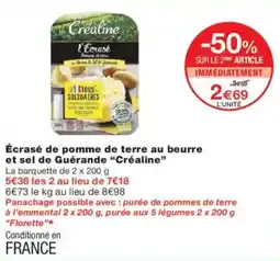 Monoprix Écrasé de pomme de terre au beurre et sel de guérande créaline offre