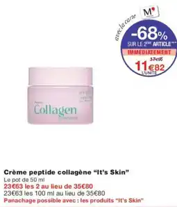 Monoprix Crème peptide collagène It's Skin offre