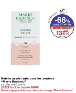 Monoprix Patchs asséchants pour les boutons mario badescu offre