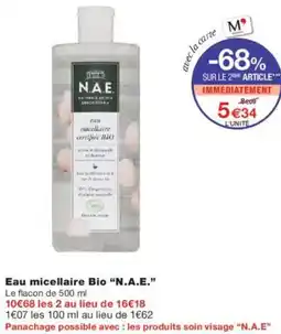 Monoprix Eau micellaire Bio "N.A.E." offre