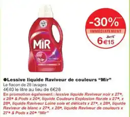 Monoprix Lessive liquide Raviveur de couleurs Mir offre