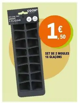 E.Leclerc Set de 2 moules 16 glaçons offre