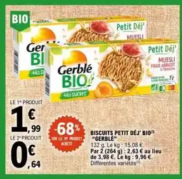 E.Leclerc Biscuits Petit Déj' Bio Gerblé offre