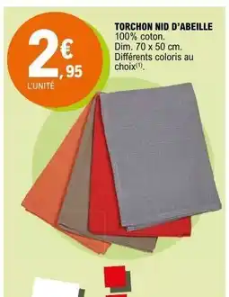E.Leclerc TORCHON NID D’ABEILLE offre