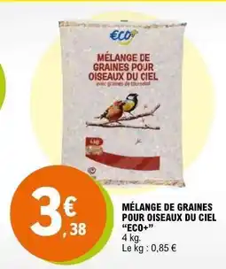 E.Leclerc MÉLANGE DE GRAINES POUR OISEAUX DU CIEL “ECO+” offre