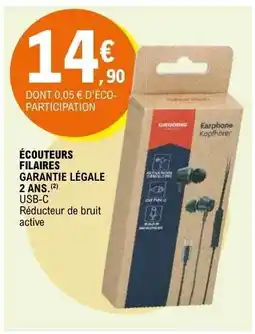 E.Leclerc ÉCOUTEURS FILAIRES offre