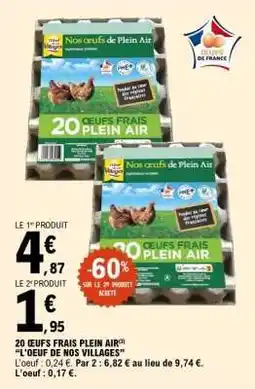 E.Leclerc 20 OEUFS FRAIS PLEIN AIR offre