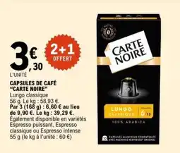 E.Leclerc Capsules De Café Carte Noire offre