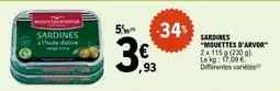 E.Leclerc SARDINES MOUETTES D'ARVOR offre