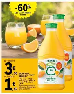 E.Leclerc Pur Jus 100% Orange avec Pulpe offre