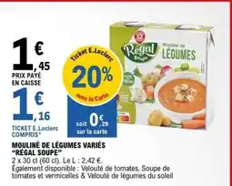 E.Leclerc MOULINÉ DE LÉGUMES VARIÉS “RÉGAL SOUPE” offre