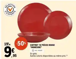 E.Leclerc COFFRET 18 PIÈCES ROUGE HOMESIDE offre