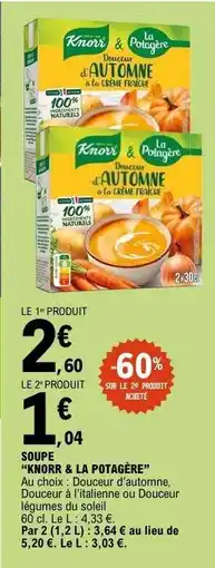 E.Leclerc SOUPE KNORR & LA POTAGÈRE offre