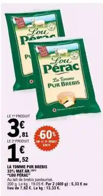 E.Leclerc LA TOMME PUR BREBIS offre