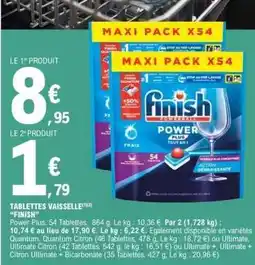 E.Leclerc Tablettes Vaisselle Finish offre